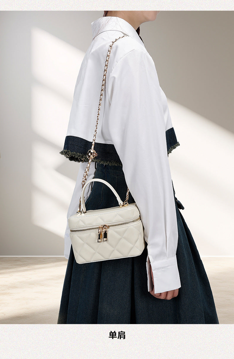 Korean Style Fashion Handbag for Women New Simple Embroidery Small Square Bag2024Spring and Summer Trendy Crossbody Bag