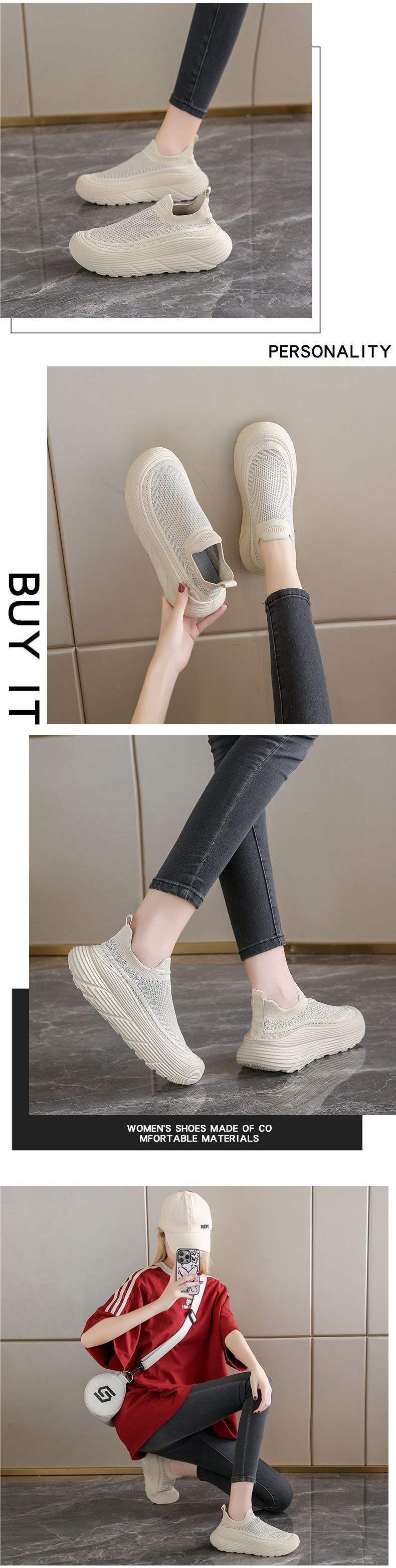 Women's New Spring and Autumn Breathable Versatile Slip-On Casual Shoes with a Soft Cushioning Feel