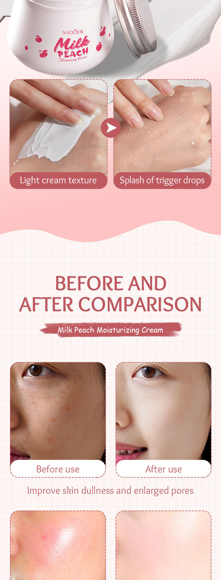 Milk Fruit Cream SADOER Smooth and delicate hydrating skin moisturizing cream cross-border foreign trade wholesale