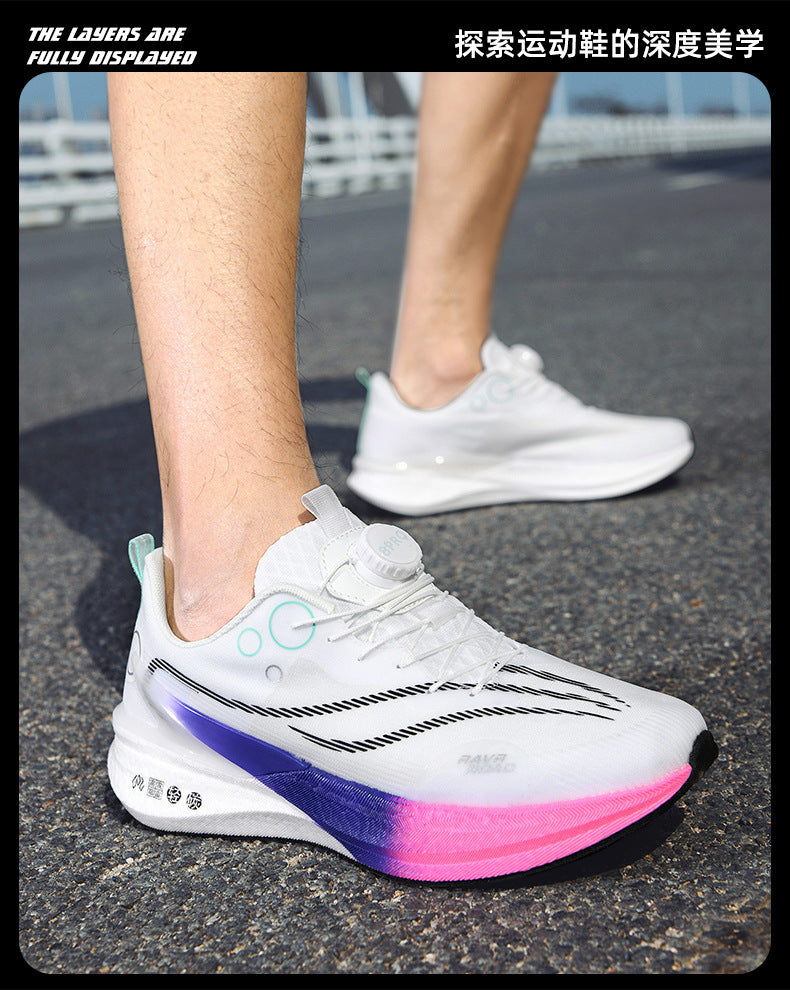 Red Rabbit8PRO Full-length Carbon Plate Men's and Women's Youth Racing Breathable Mesh Running Shoes Rotating Buckle Shock-absorbing Sports Shoes