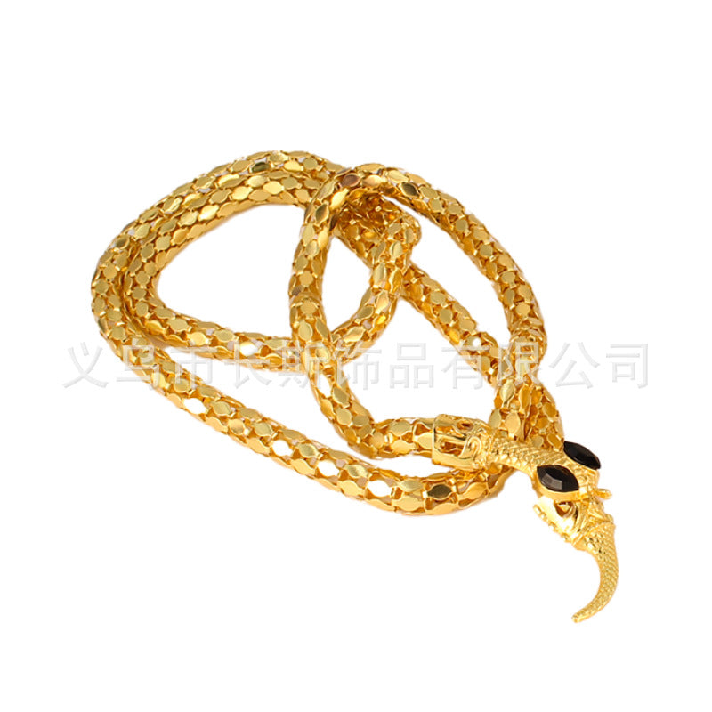 European and American Style Bendable Snake Chain Women's Minimalist Snake Bone Necklace Snake Year Gift Stretchable Snake Shape Necklace