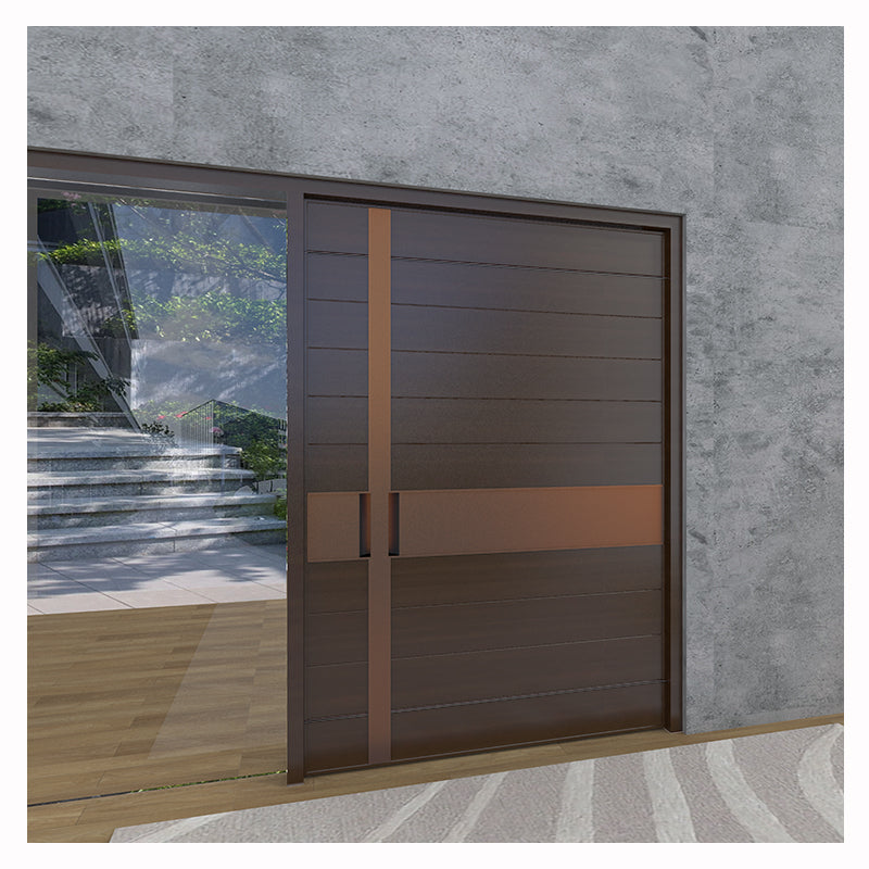 Luxury Hide Pivot Hinge System Steel Wood Anti Theft Pivot Door Solid Wood Prehung Composite Pivot Entry Wooden Doors