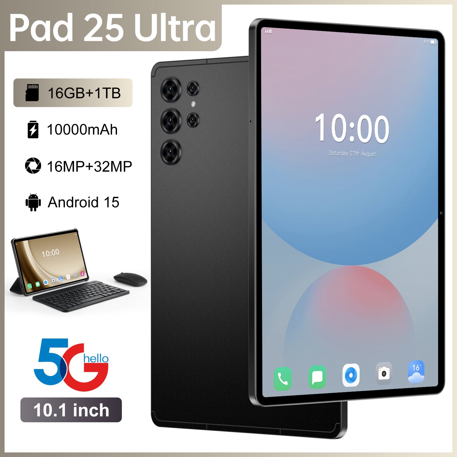 Hot Sale Pad 25 Ultra Android Tablet16+1TB Large Screen Eye Protection Computer Manufacturer Wholesale