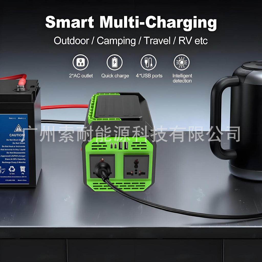 600W/1000W Vehicle Inverter12V Turn110V/220V Universal Socket with Digital Display/USB/Type-C