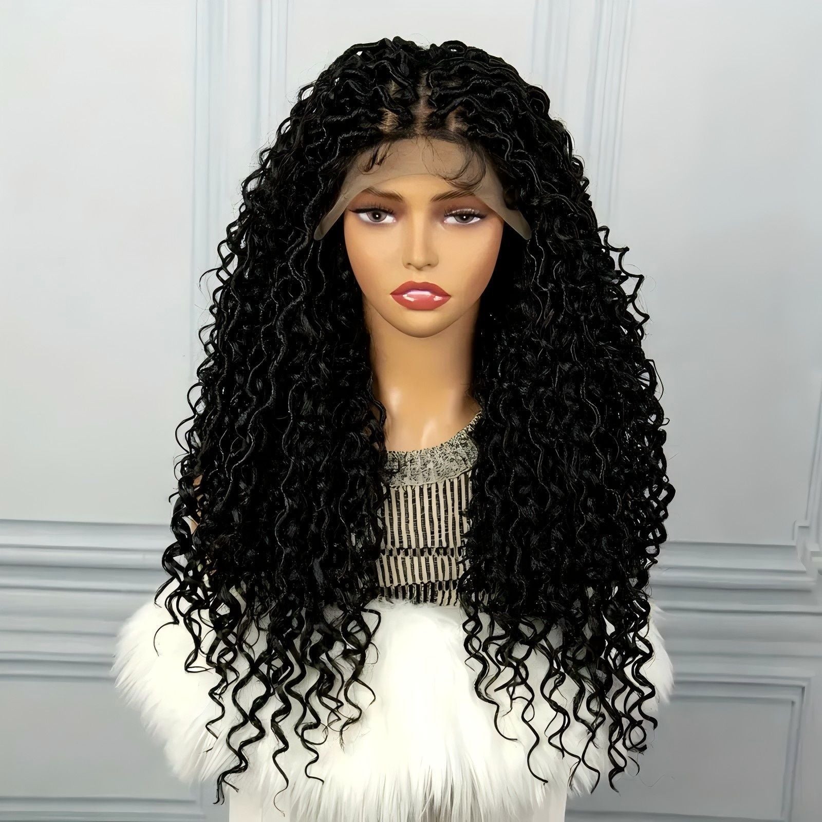 Wholesale Cross-Border E-commerce Hot-Selling Full Lace New Style Concubine Headpiece Goddess Locs Braids Wig