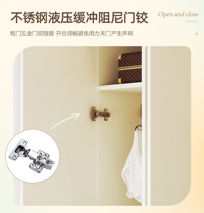 Solid Wood European Pine Board One-Door to Ceiling Ultra-High Combination Wardrobe Simple Modern2.5/2.6/2.7/2.8/3.0m Rice