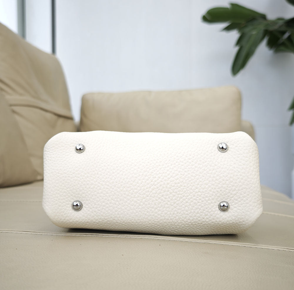 Genuine Leather Small Square Bag Daily Simple Women's Bag2025New Casual Little Elephant Commuting Versatile Cover Head Single Shoulder Crossbody Bag