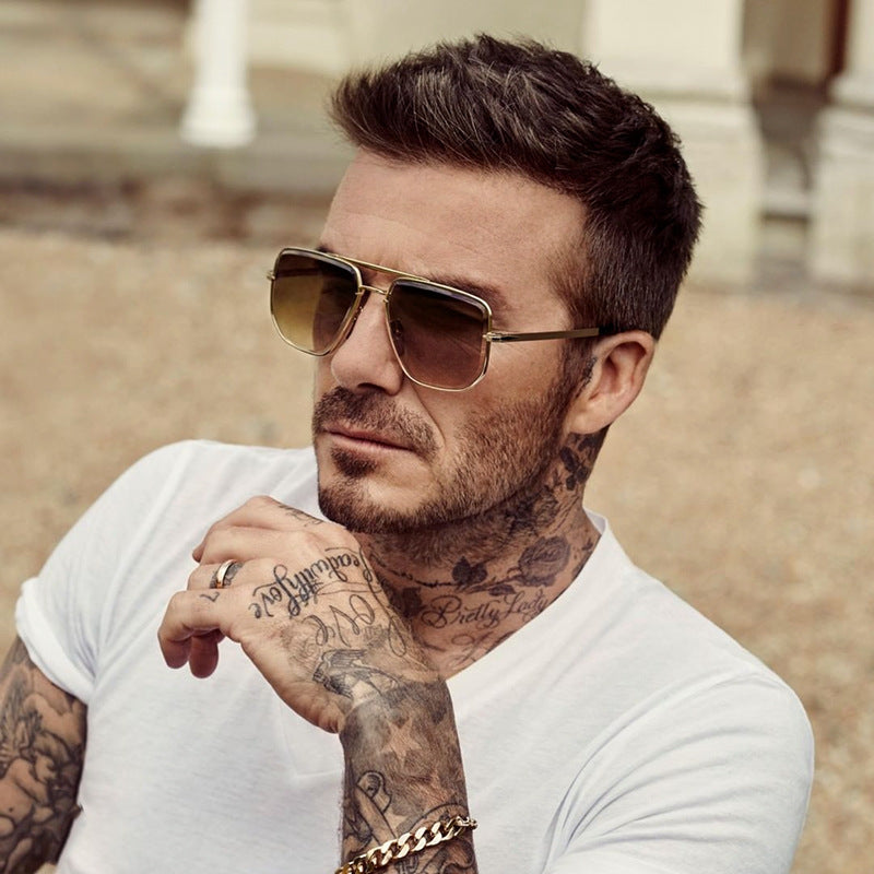 Fashion Double Bridge Sunglasses for Men UV Protection Driving Diamond Cut Edge Sunscreen Sunglasses for Women Wholesale
