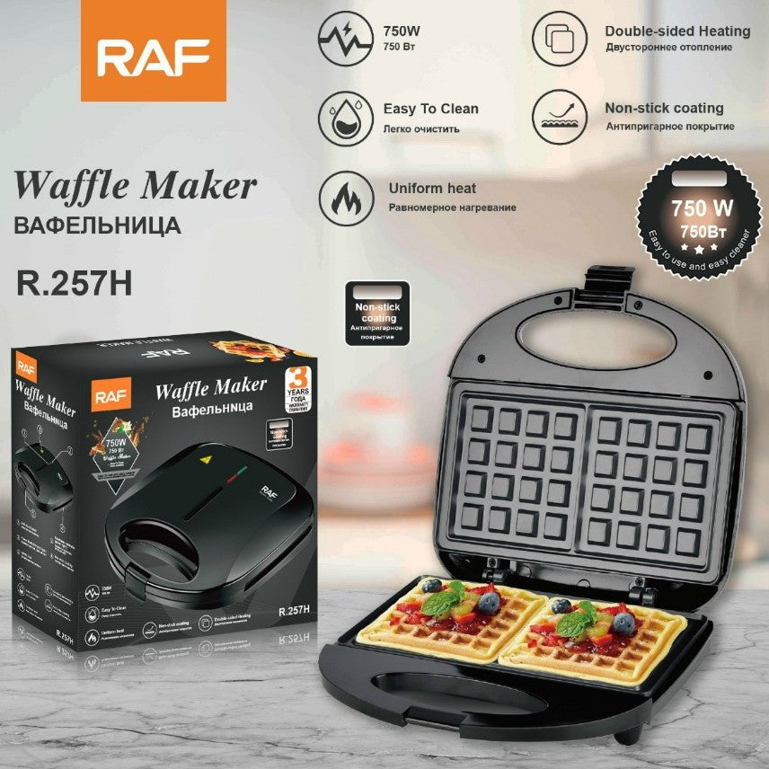 RAF European Standard Bread Baking Electric Griddle Sandwich Waffle Strip Household Portable Toaster R.257