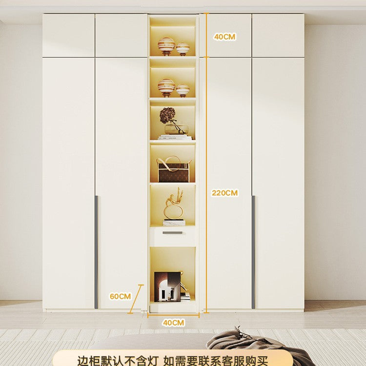 Solid Wood European Pine Board One-Door to Ceiling Ultra-High Combination Wardrobe Simple Modern2.5/2.6/2.7/2.8/3.0m Rice
