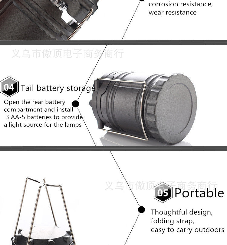 Super Bright Multi-Functional COB Tent light 30LED Camping Light Portable Camping Light Emergency Light Camp Light Pony Light