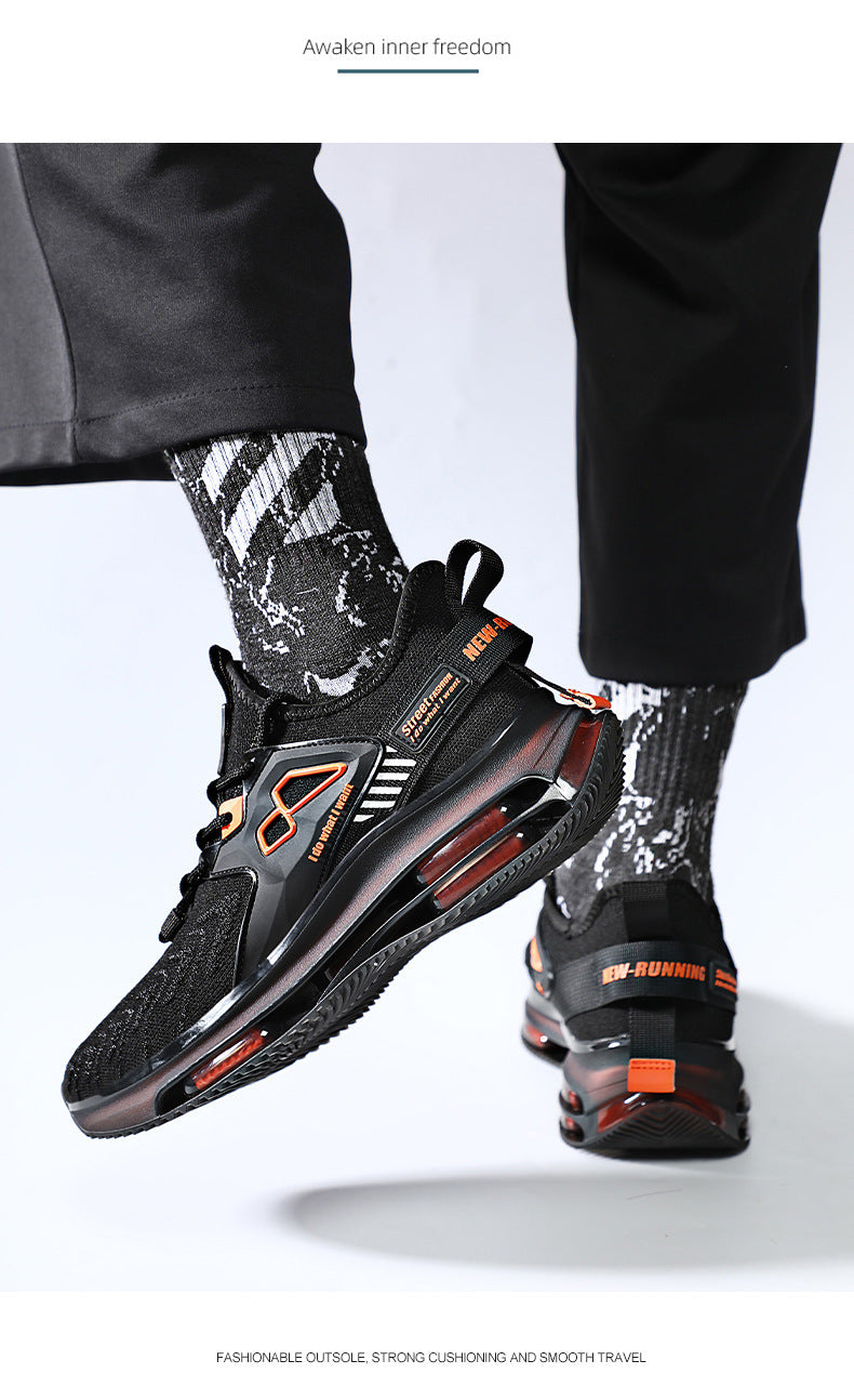 New Double Layer TPU Popcorn Big Sole Cushioning Rebound Sports Shoes Men's Fashion Light Luxury Versatile Casual Trendy Shoes