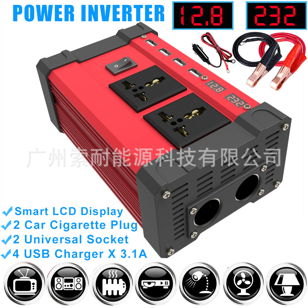 Car Converter Automotive Small Appliances300W/500W Inverter12V Turn110V/220V 4USB 2Socket