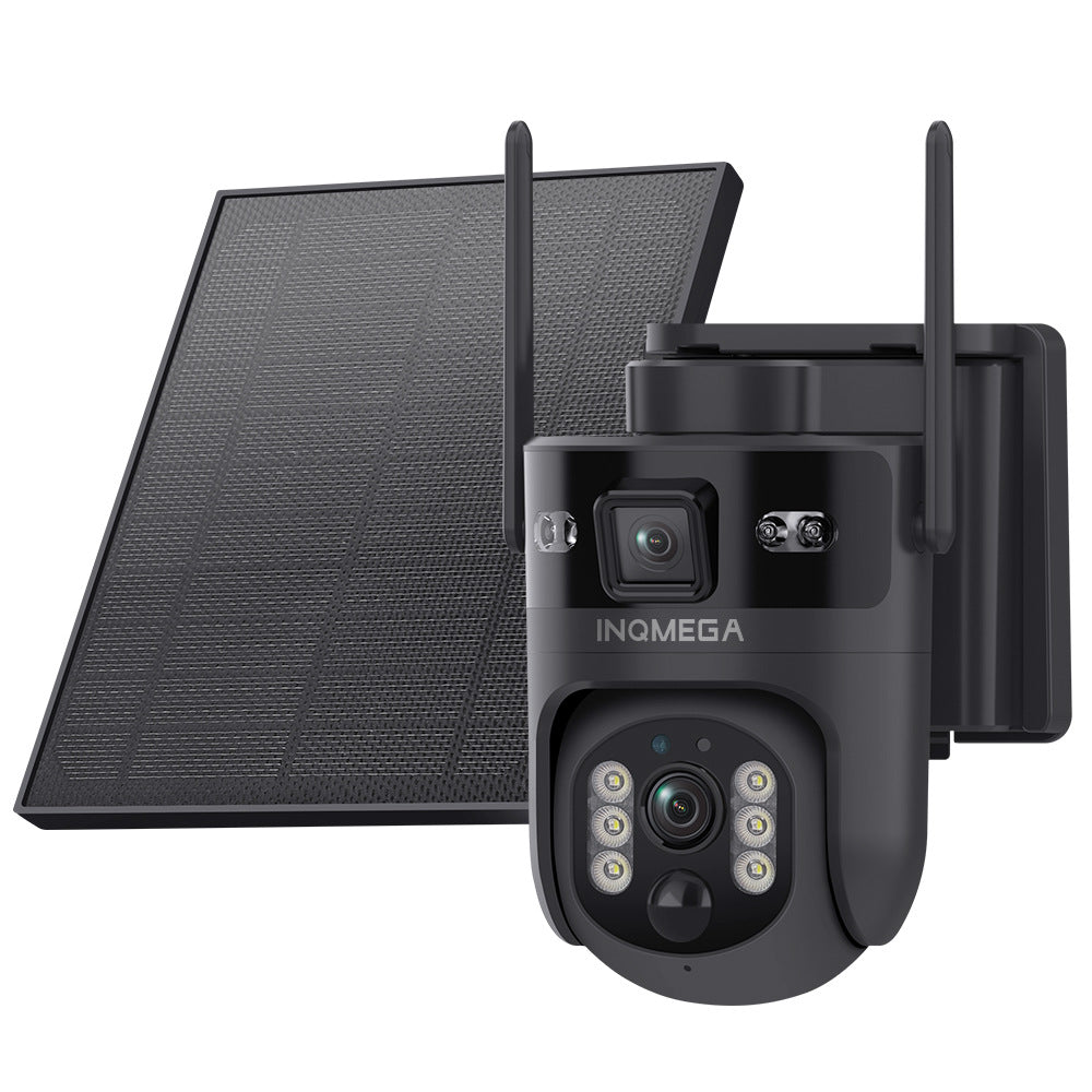 New Product aov Solar-powered Camera6MP High-definition full-color binocular camera with low power consumption for all-day recording