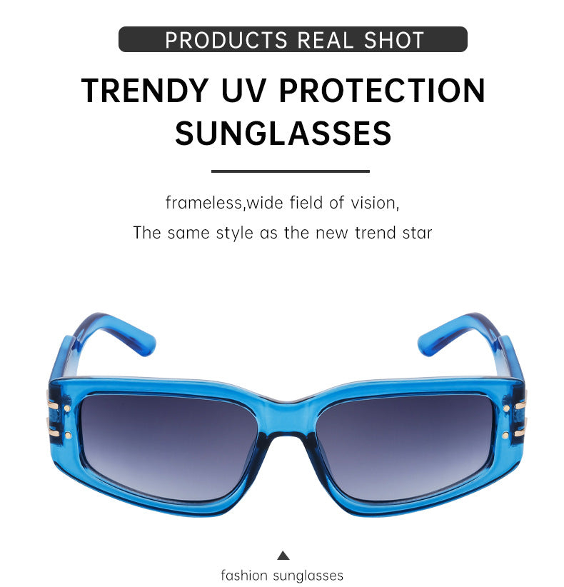 Fashion Square Frame Sunglasses for Women, Sun Protection, High-End European and American Style Small Frame Glasses Wholesale sunglasses Sunglasses