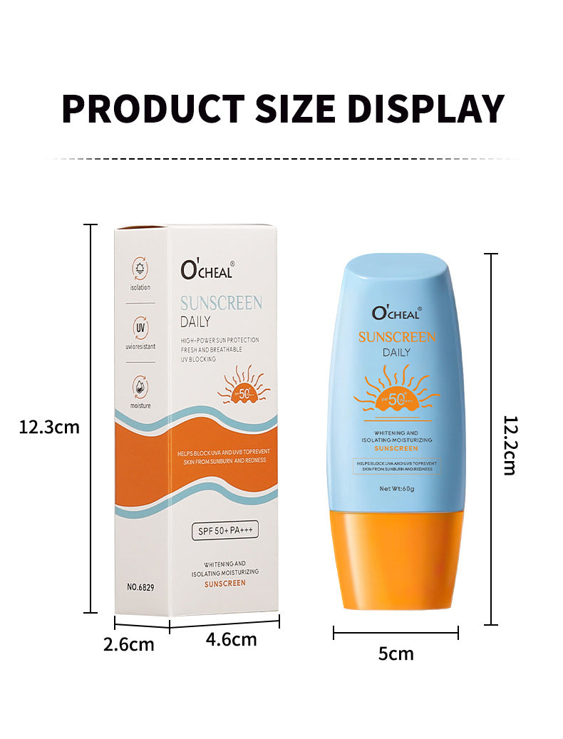 Whitening Sunscreen Cream Hot Sale on Thai E-commerce SPF50+No Makeup Moisturizing Cream60g Daily Beauty Makeup