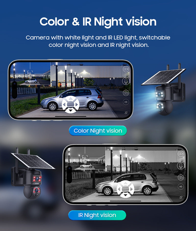 4G Wireless Solar Surveillance Camera Bullet Remote Early Warning6MP HD Night Vision Outdoor Camera