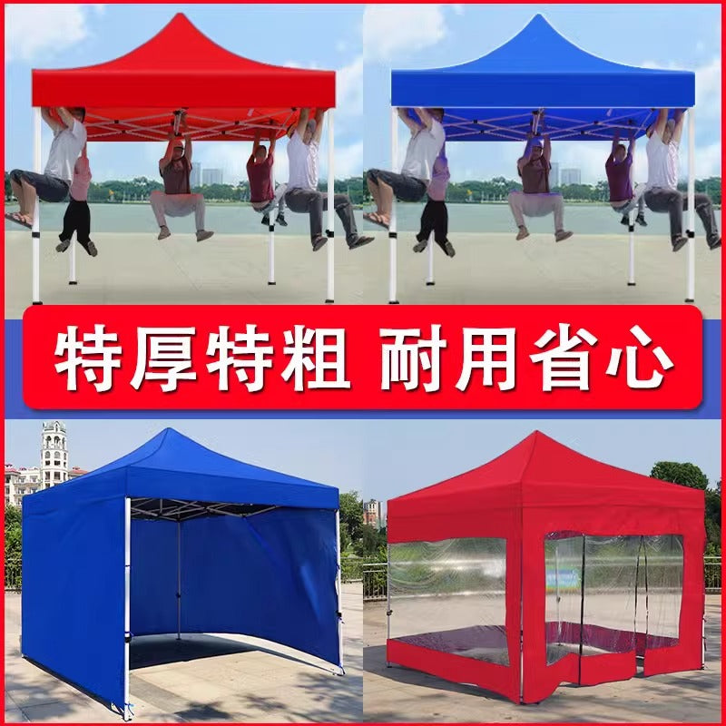 Outdoor Tent Advertising Retractable Folding Sunshade Large Umbrella Four-legged Umbrella Canopy Parking Rainproof Shelter Four-corner Stall Use
