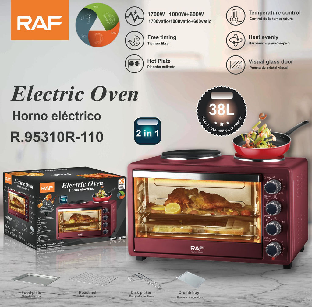 RAF Specially designed for European and American standard electric ovens and electric stoves with dual burners40L Large Capacity Top and Bottom Heating Home Oven