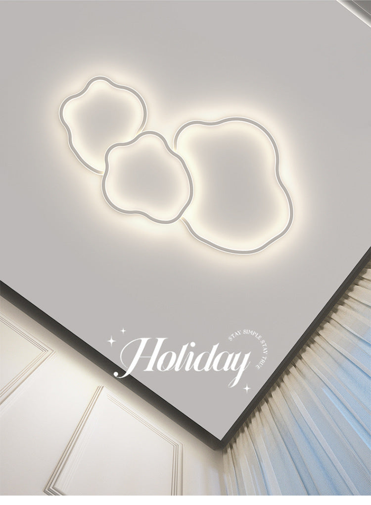 Cream Ceiling Light Minimalist Style Master Bedroom Light Cloud Hall Living Room Eye Protection Simple Room Light Full Spectrum Smart