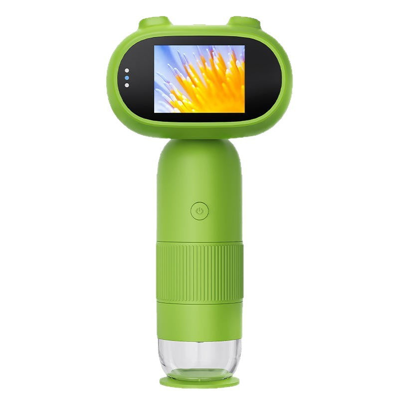 Cartoon High-Definition New Children's Digital Electronic Microscope with Screen Handheld Portable Magnifier Educational Gift In Stock