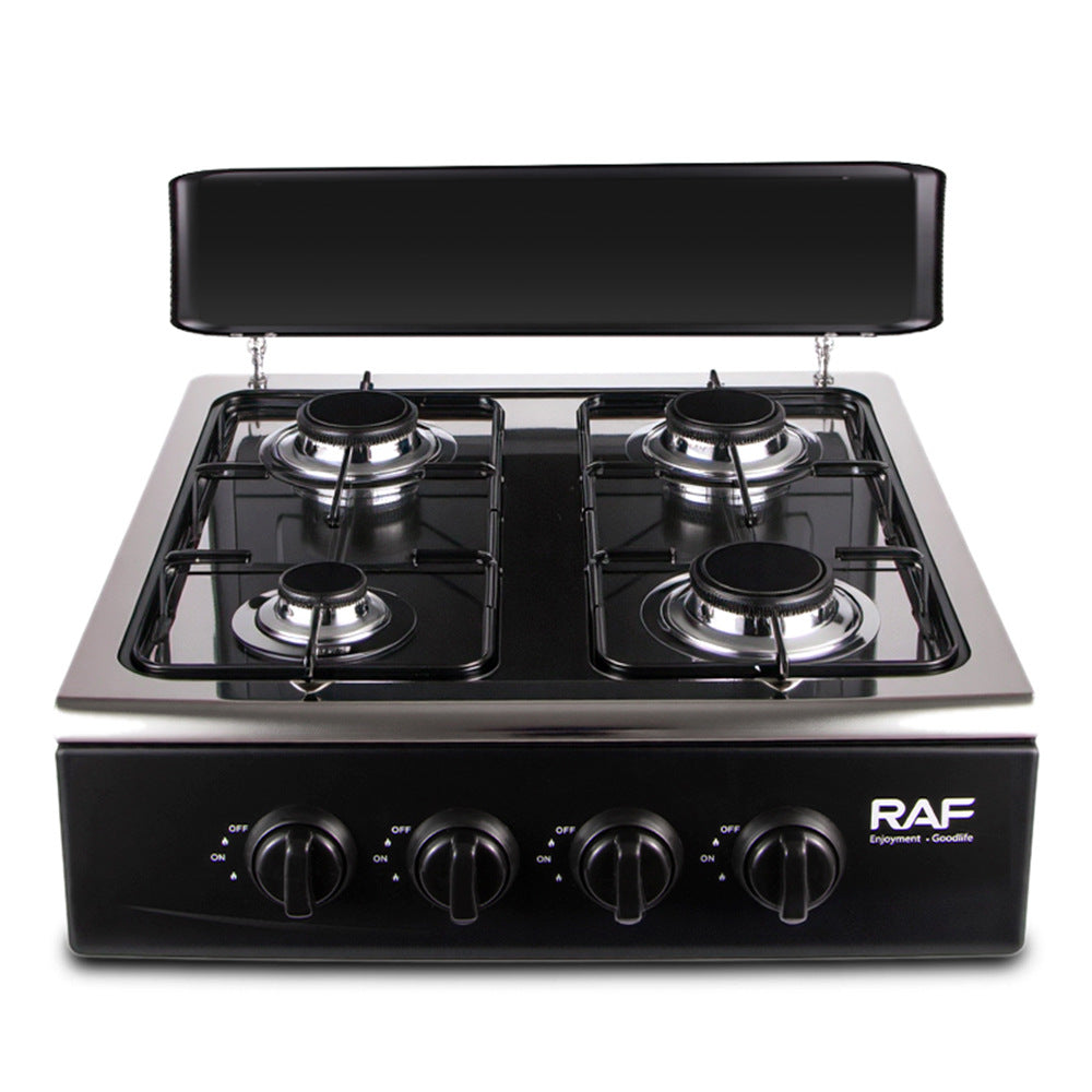 RAF Hot Sale Gas Four-Burner Stove Panel Household Low Energy Liquefied Gas Tabletop Flameout Protection Glass Rotating Flame