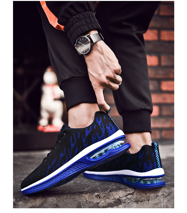 New Sports Shoes Four Seasons Casual Flyknit Breathable Cushion Running Shoes for Teenagers Ultra-light Shock-absorbing Trendy Men's Shoes