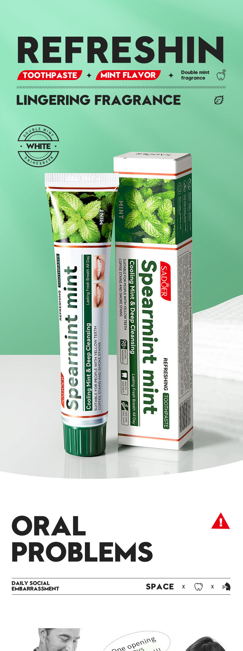 Distribution Combination Toothpaste SADOER Clean teeth fresh oral care cross-border wholesale