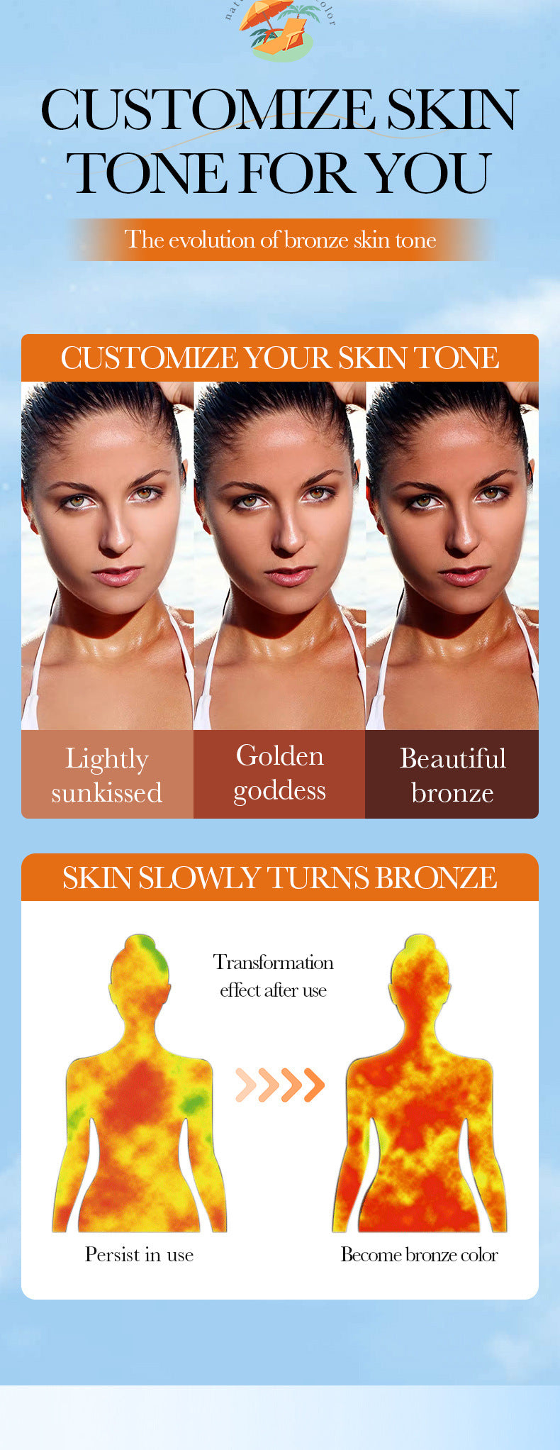 Tanning Moisturizer120gSADOER Moisturizing and Hydrating Wheat Color Sunbathing Essence Lotion for Foreign Trade Cross-Border