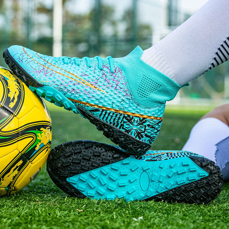 New high-top soccer shoes for men and women AG Spike TF Broken Nail Youth Student Grassland Competition Training Shoes