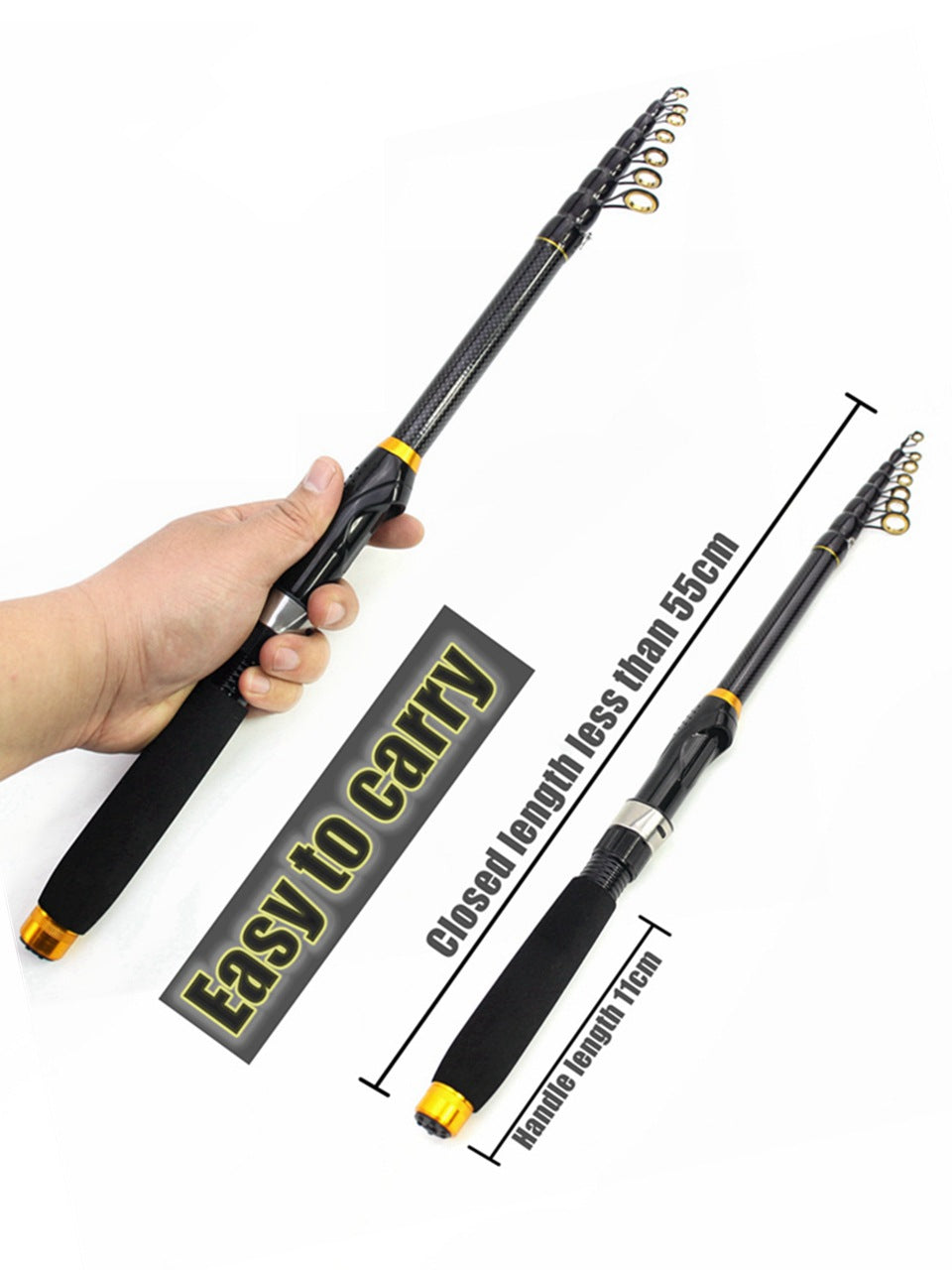 Portable Ultra-Short Small Sea Rod Carbon Fiber Telescopic Lure Rod Mini Long Cast Snakehead Carp Rod FBA