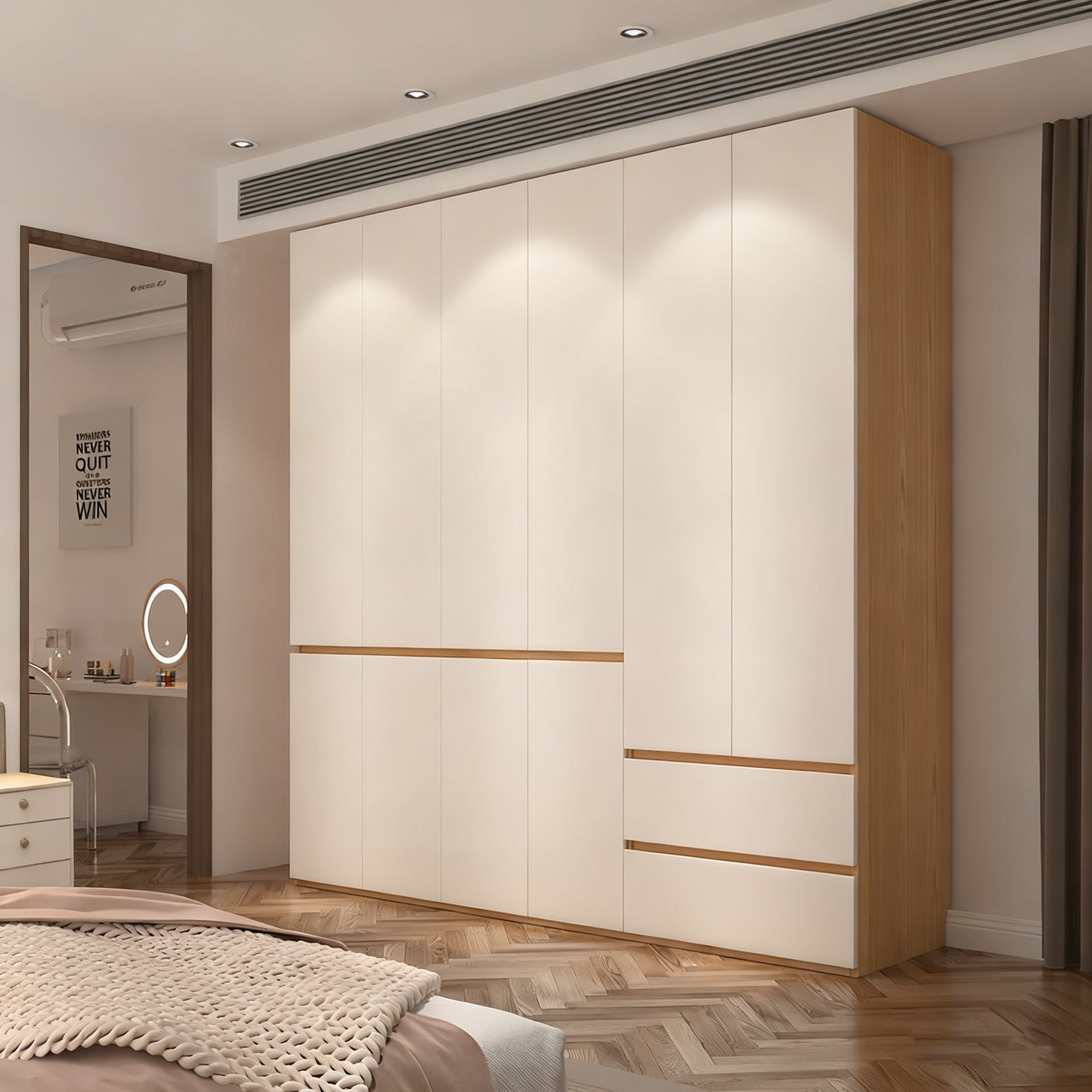 Custom Whole House Honeycomb Aluminum Alloy Wardrobe Welded Board Bedroom Home Modern Simple Storage Integrated Closet