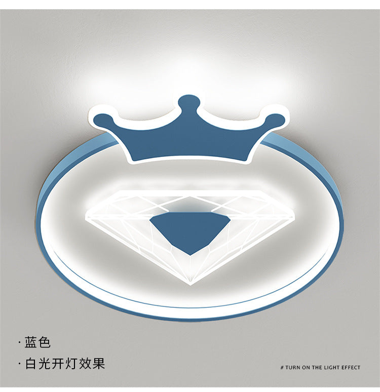 Children's Room Crown Ceiling Lamp led Room Bedroom Lamp Iron Art Boys Girls Energy-saving Eye Protection Cartoon Lamp Wholesale