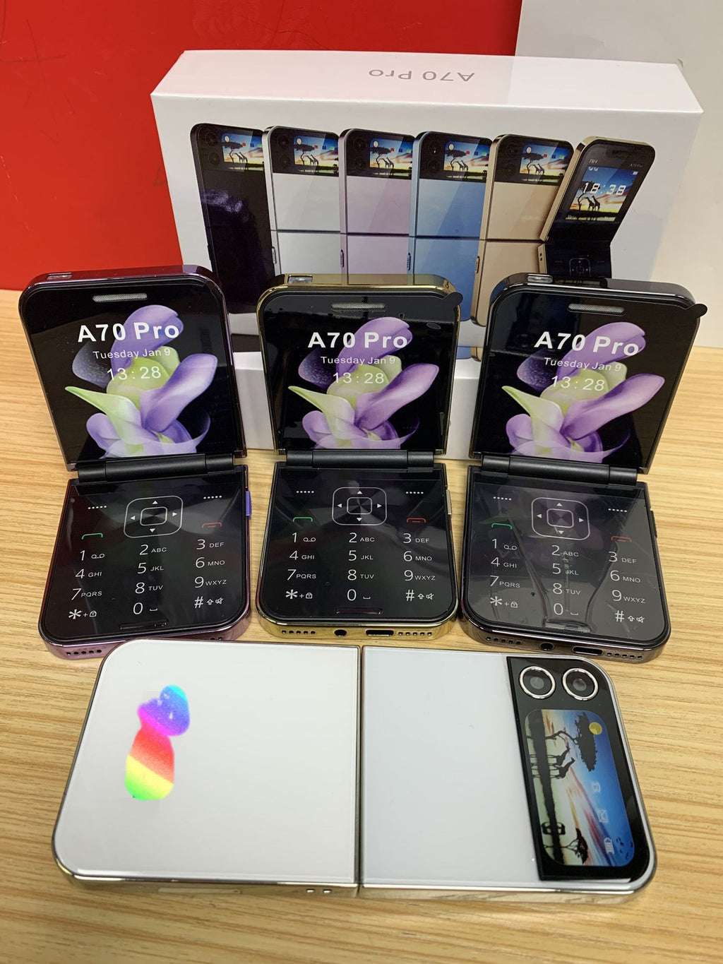 Flip Phone Mini Folding Flip Elderly Button2G Functional Phone Personalized Backup Phone A70PRO