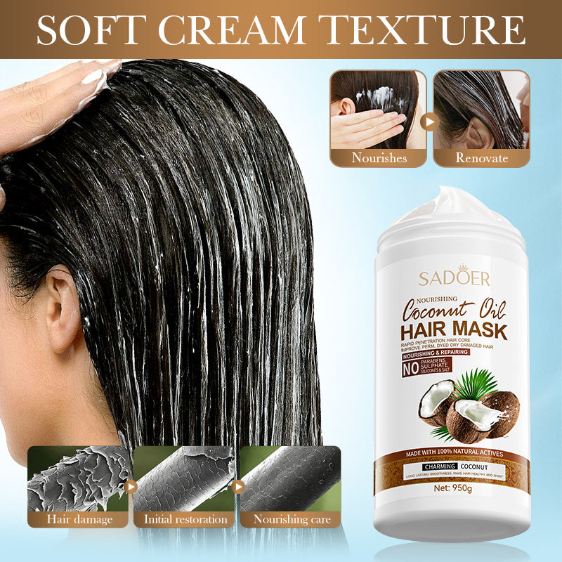 Full English Coconut Nourishing Hair Mask950g SADOER Smooth and Fluffy Hair Conditioner  Wholesale