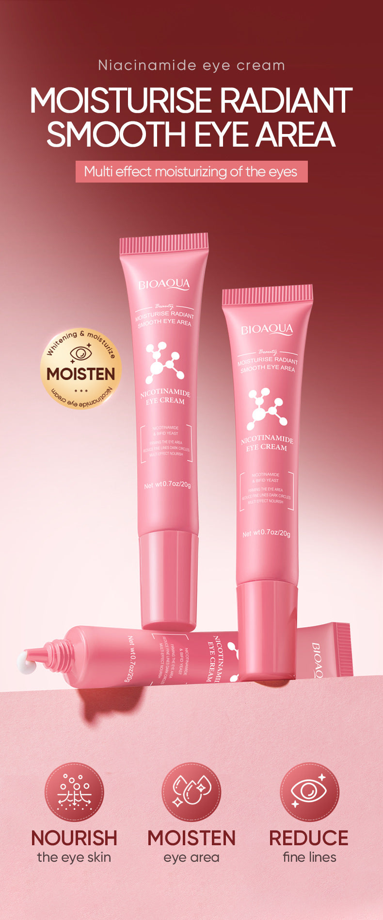 Niacinamide Rejuvenating Eye Cream BIOAOUA Moisturizing Eye Cream Cross-Border Wholesale