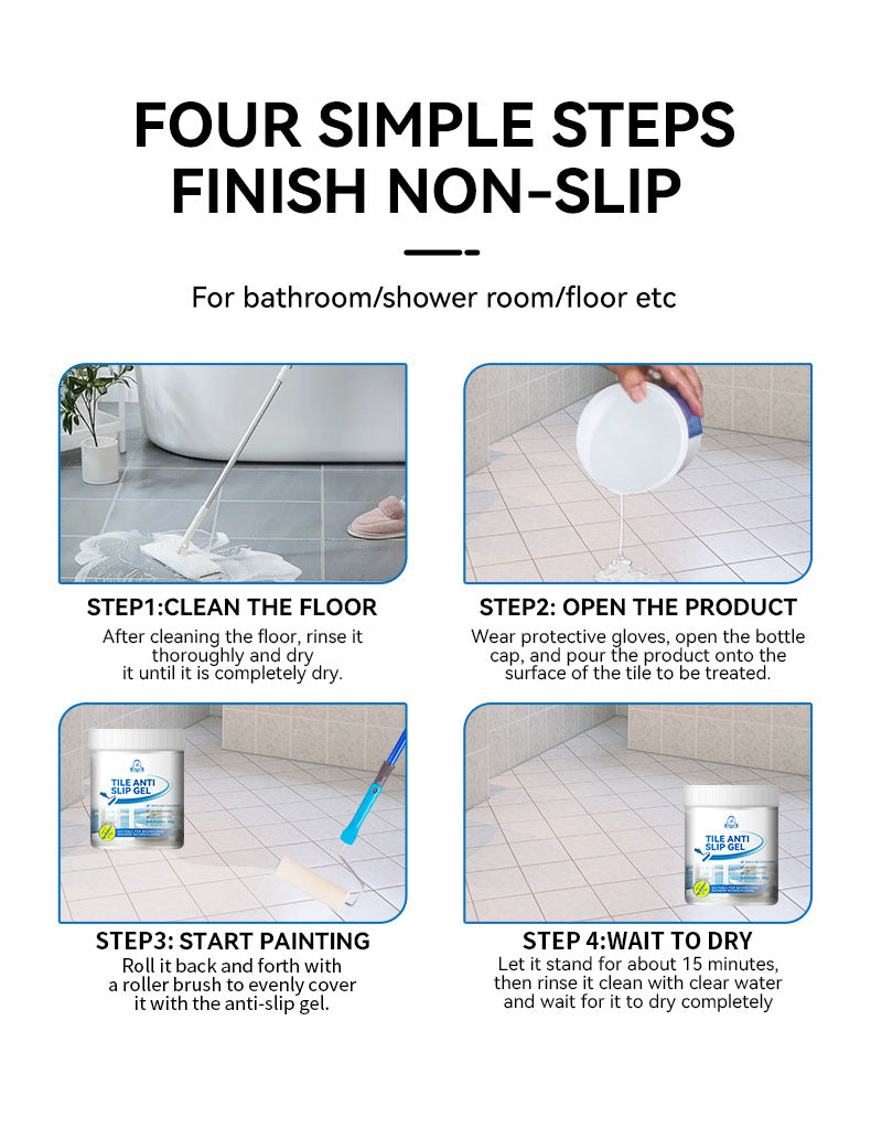 New Floor Anti-Slip Paste for Tiles, Marble Anti-Slip Agent for Dining and Bathrooms, Tile Anti-Slip Gel Paste