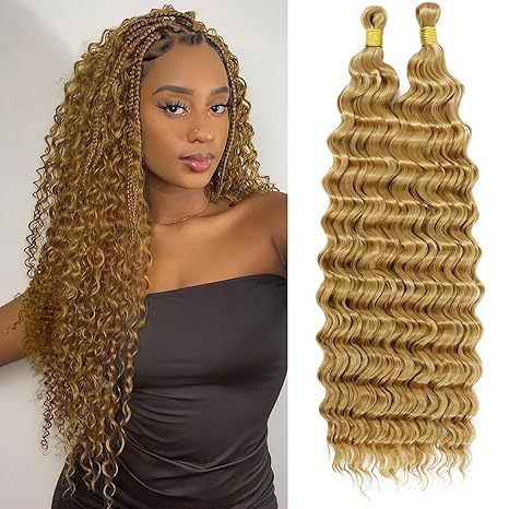 Cross-Border Deep Wave DEEP Crochet Hair Extensions Synthetic Hair Crochet Wig Unisex European and American Style Wig