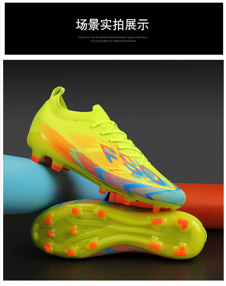 Manufacturer Football Shoes Long Spikes Student Adult Outdoor Turf Training Shoes Professional Competition Sports Shoes Wholesale