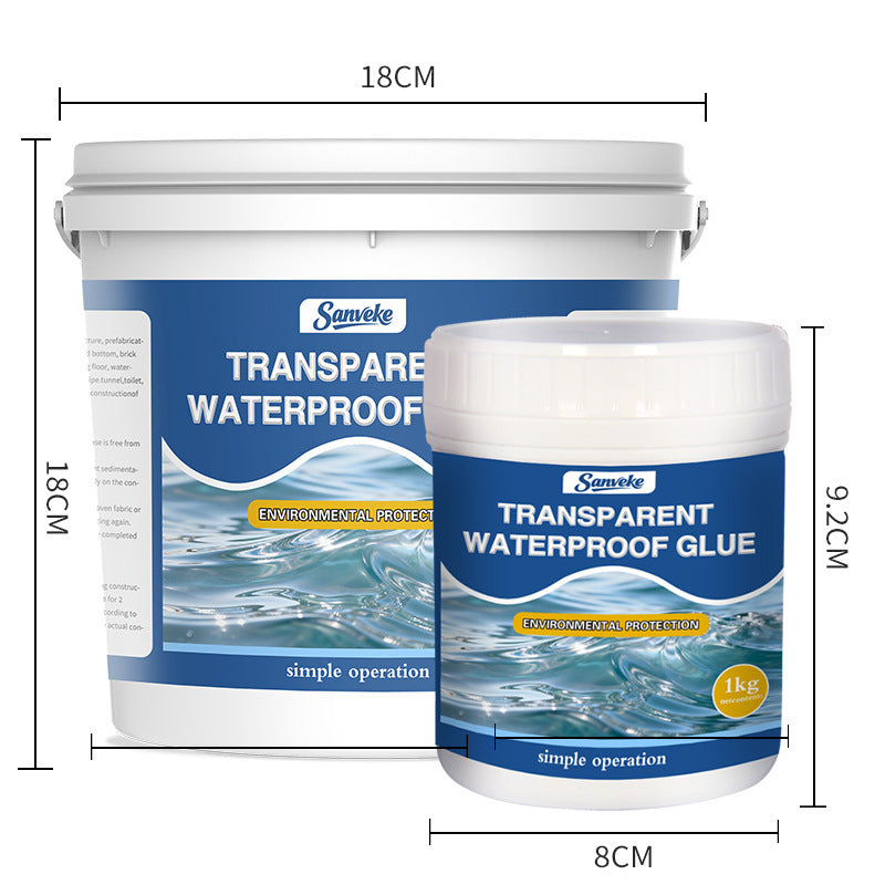 Transparent Waterproof Adhesive Coating for Interior and Exterior Walls, Roofs, Bathrooms, Windowsills, Leak Repair, Odorless, No Wall Damage