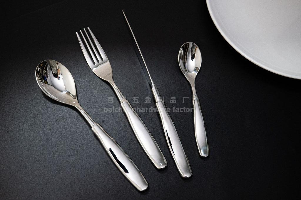 304Stainless Steel Knife Fork Spoon Thickened Tableware Western Hotel High-end Aesthetic Steak Knife Fork Spoon Forged Design