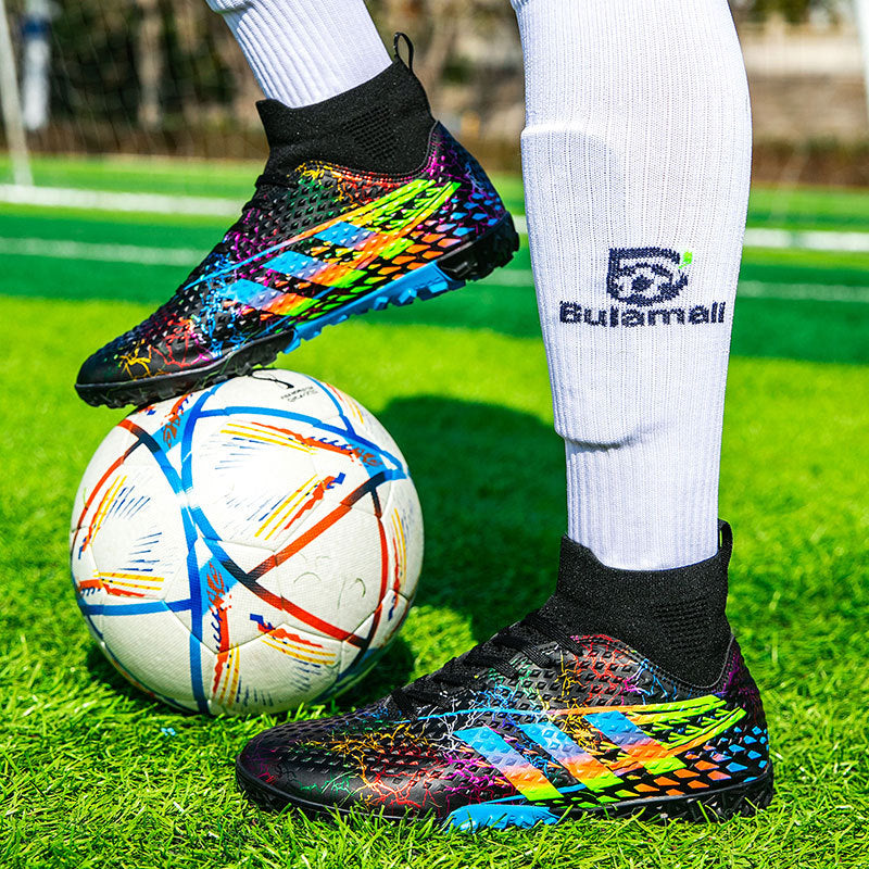 New high-top soccer shoes for men and women AG Spike TF Broken Nail Youth Student Grassland Competition Training Shoes