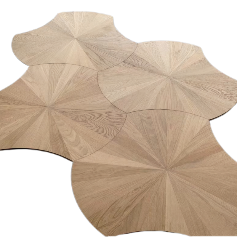 Custom 15mm Solid Wood Oak Lotus Pattern Waterproof Anti-Slip Decorative Laminate Flooring | Premium Engineered Exterior