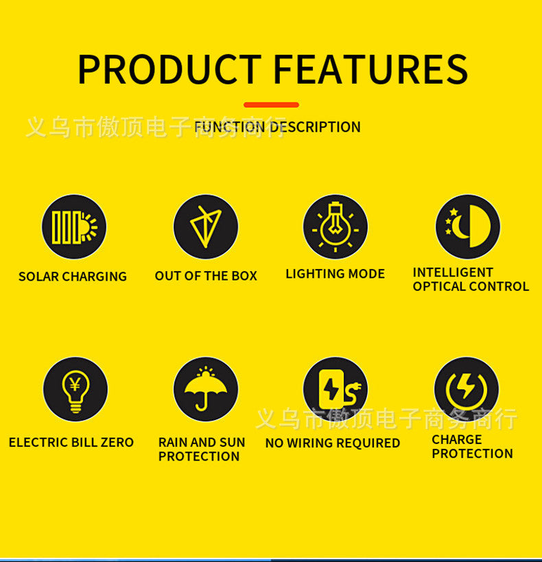 Outdoor Buried Light Waterproof Solar Garden Yard Ground Light Landscape Light Lawn Ground Light LED Wall Lamp