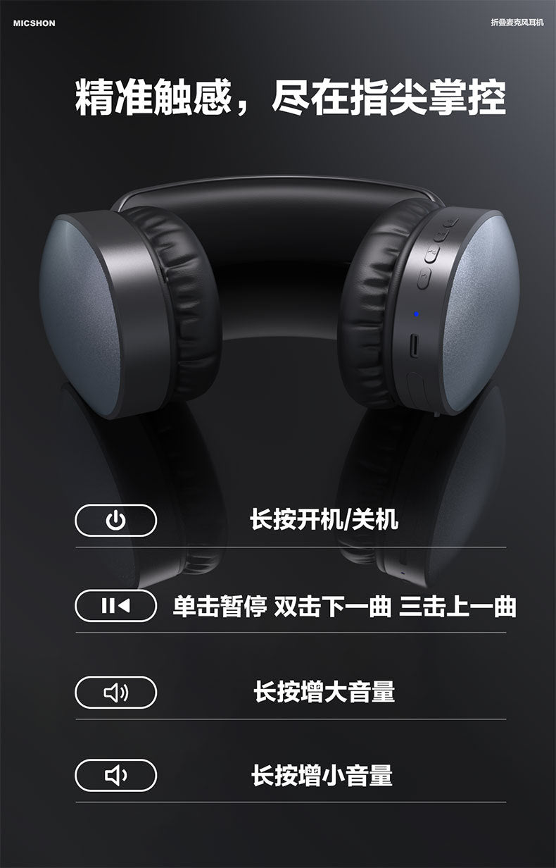 New Wireless Bluetooth Headset Head-mounted Music E-sports Game Long Battery Life Head-mounted Telephone Bluetooth5.4