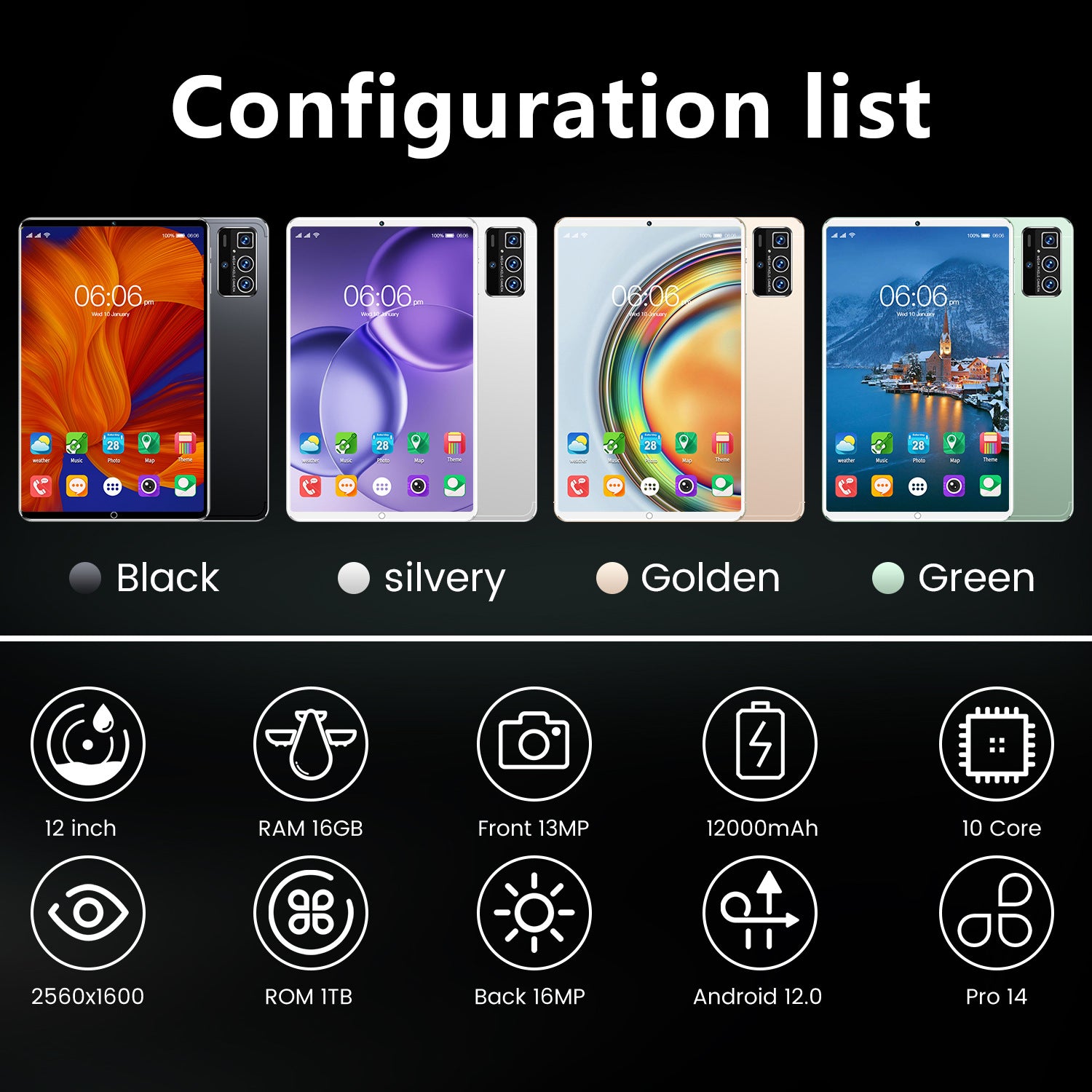 In stock hot sale Pad6Pro Android Tablet16+512G Large Screen Eye Protection Computer Manufacturer Wholesale