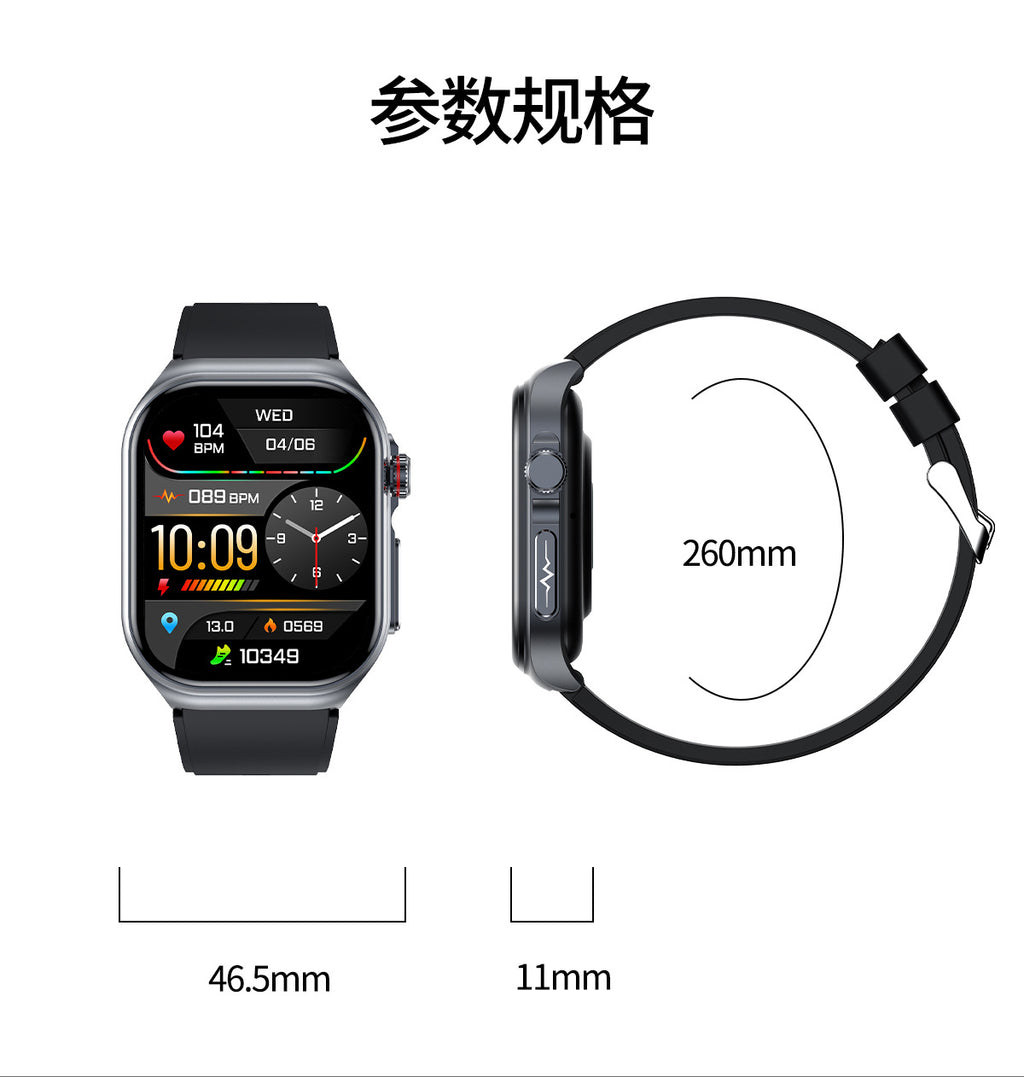 et585Smart Watch Blood Sugar Micro Physiotherapy Mood Fatigue Health Detection Bluetooth Call Smart Watch