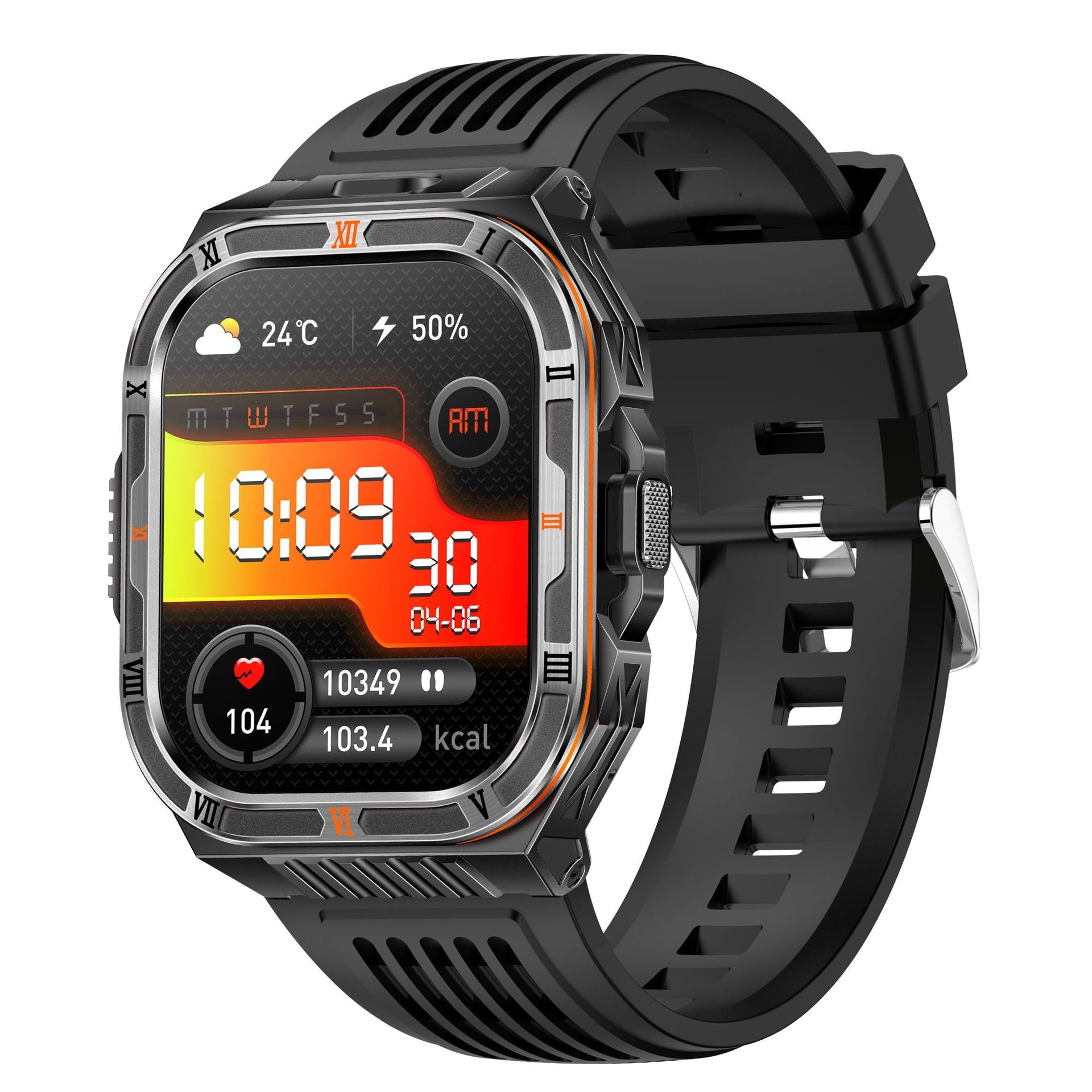 HT38Smart Watch Bluetooth Call Heart Rate Pedometer Sleep Flashlight Deep Waterproof Large Battery Three-Proof Sports