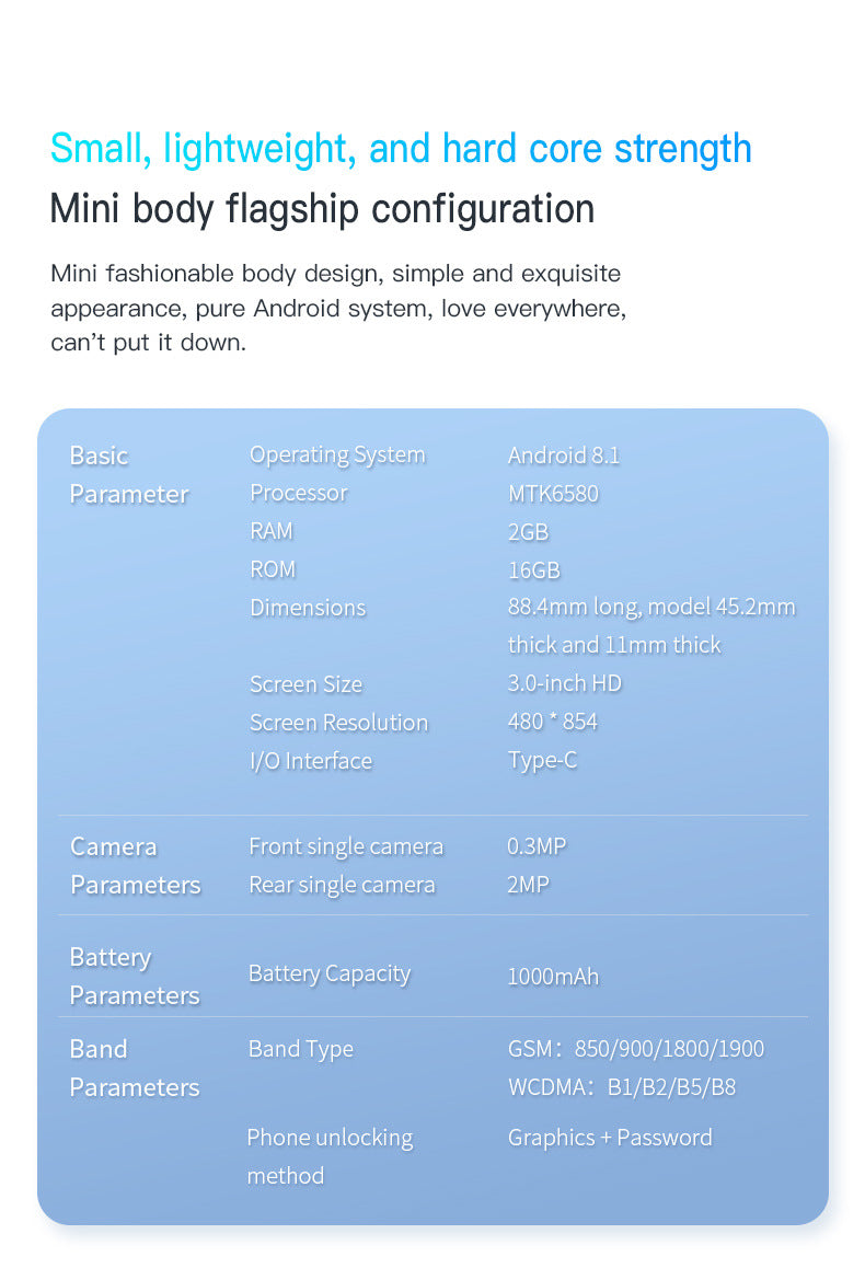 Hot Sale XS15 Mini Mobile Phone2+16G Ultra-small Pocket Android Smartphone Google Phone(Popular)