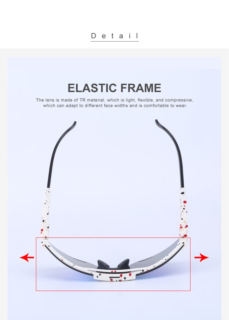 New European and American Style Colorful Outdoor Cycling Windproof Sunglasses for Men and Women Integrated Sports Sun Protection Sunglasses